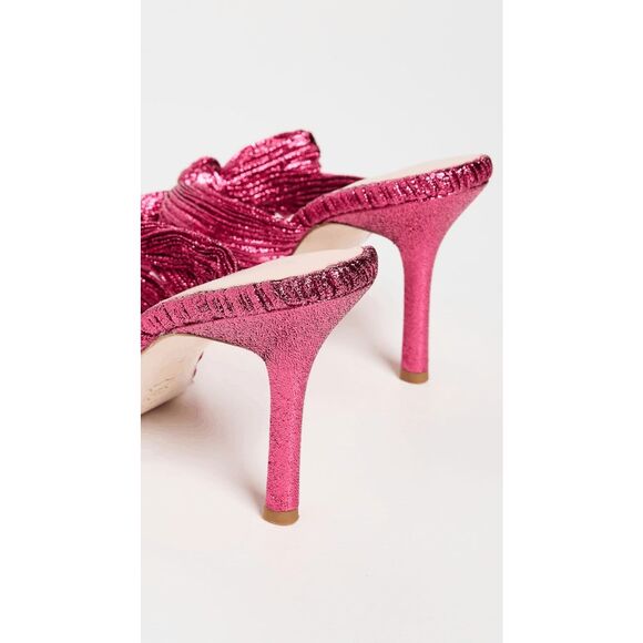 Loeffler Randall Claudia Pleated Skinny-Heel Mules Size 8 $395 - Picture 5 of 12